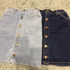 MPSスカート 140cmボタン付き 2色セット