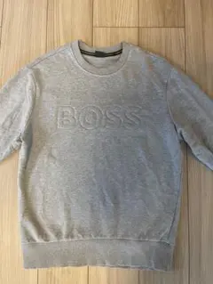 BOSS グレー ロゴ刺繍 スウェット