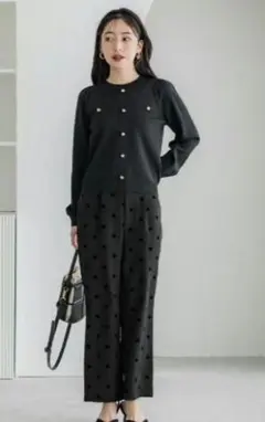 cocaドット柄フロッキーパンツ＊ブラックMサイズ