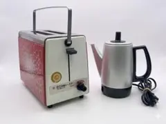 【昭和レトロ】東芝 電気ポット ＆ 日立 ポップアップトースター セット 未使用 昭和レトロ 日立 トースター ビューティフルシリーズ TT-615