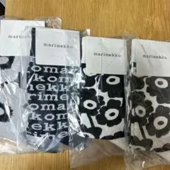 新品未使用　マリメッコ　ソックス　ブラック　ウニッコ　4足　グレーブラック