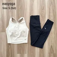 【美品】easyoga イージーヨガ クロップドタンク&レギンス セット S