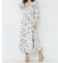 MERCURYDUO フラワーフロントギャザーマーメイドワンピース