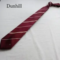 ダンヒル ネクタイ レジメンタル ワインレッド シルク【n5398】