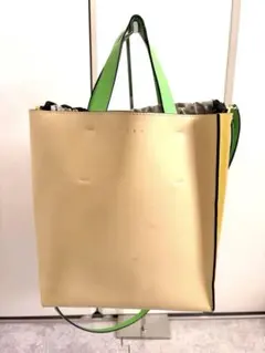 未使用級 ステラマッカートニー サークルロゴ 大容量 肩掛 ラフィア