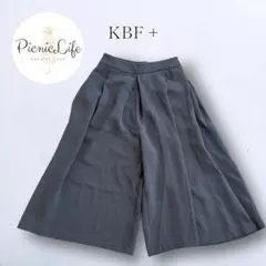 【KBF+ ケービーエフプラス】ガウチョパンツ ワイドパンツ クロップド丈 ゴム