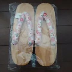 未使用 花柄 下駄