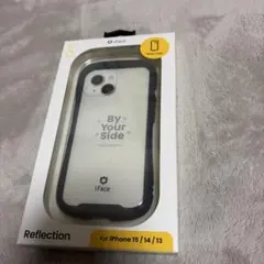 iFace iPhone 15/14/13 ケース クリア 強化ガラス ネイビー