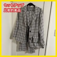 大特価 赤字覚悟 セール 美品 セットアップ スーツ チェック ジャケット