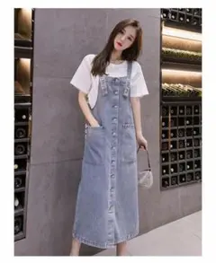 ワンピース レディース マキシワンピース デニム デニムワンピース サロペット