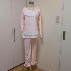 ピンク フリル付きルームウェアセット