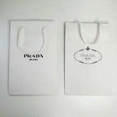 美品✨️PRADA ホワイト紙袋 ショップ袋　2点セット