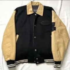 美品 AVIREX レザースタジャン 裏地ビッググラフィック