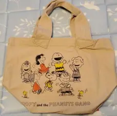 【新品】ROOTOTE スヌーピー 新品 ミニトートバッグ　ベージュ