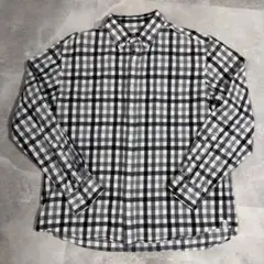 SHIPS シップス ブロックチェックシャツ 長袖 Lサイズ ブラック ホワイト