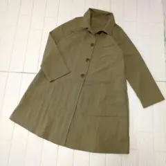 vintage ナイロン ロングコート シワ加工 薄手 軽量 シンプルのサムネイル