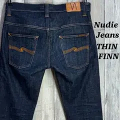 ヌーディージーンズ THIN FINN デニム　ジーンズ　ストレッチ　濃紺