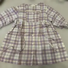 Seraph チェック柄 七分袖チュニックワンピース 120 新品リメイク