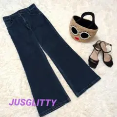 JUSGLITTY ジャスグリッティー フレアデニム インディゴ　Lのサムネイル