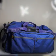 良品Samsonite2輪キャリー付き ボストンバッグ3Way　旅行遠征ACE青