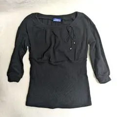 BURBERRY BLUE LABEL 7分袖カットソー ブラックリボン38