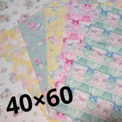 ランチョンマットハンドメイド【40×60】１枚仕立て　５枚セット　女の子