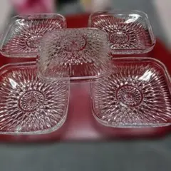 HOYA クリスタル 角皿 5枚セットのサムネイル