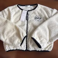 【新品タグ付き】ANGE♡DARGENTアイボリー ほわほわジャケット 140