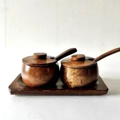 昭和レトロ 木製 トレイ付 小物入れ 蓋付ボックス