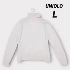 【ユニクロ】カシミヤ タートルネックニット (Ｌ) オフホワイト