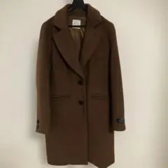 [a453] LOWRYS FARM ブラウン チェスターコート ウール混紡