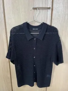 GU メッシュ トップス 半袖 ブラック L
