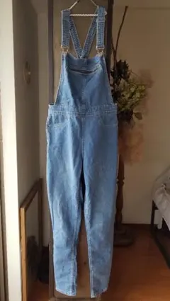 ハイウエストストレッチ サロペット デニム