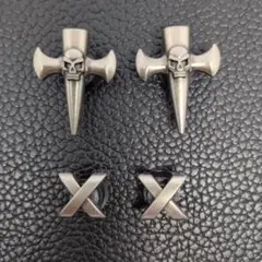 ジビッツ クロックス シューチャーム 　スカル　エックス　4点セット E