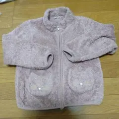 女の子　フリース　猫ポケット付き 130cm ダスティピンク　anyFAM