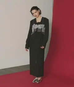 アンドレスド ピンストライプテーラードビスチェドレス