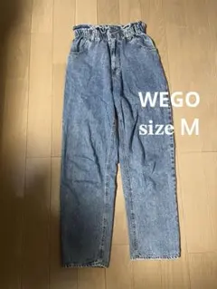 WEGO ウエストゴム ライトブルーデニムパンツ ワイドパンツ Ｍ