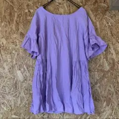 WEGO 背中リボン　袖フリルワンピース　ワンピース ロングチェニック