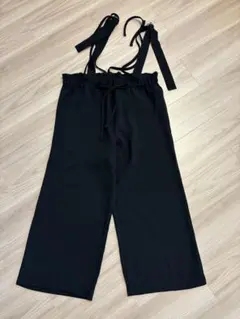 【美品】COQULE コクレ サスペンダー付き ワイドパンツ ブラック