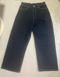 MONOMART 濃紺 ワイドレッグ デニムパンツ