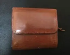 レザー 三つ折り財布 ブラウン