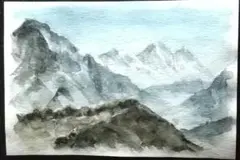 風景 水彩画 原画 手描き