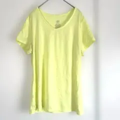 トレーニング Tシャツ 【XL/2XL】　黄緑と白のボーダー