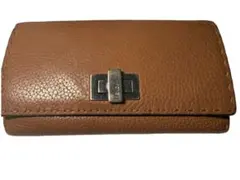 FENDI ブラウンレザー長財布