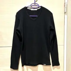 AZUL アズール　ブラック Vネック 長袖 カットソー ロンT