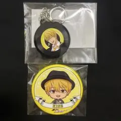 黒子のバスケ 黄瀬涼太 レコード型キーホルダー 缶バッジ 2点セット