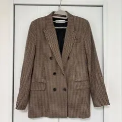 ZARA ブラウン チェック柄 テーラードジャケット