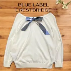 美品 BLUE LABEL CRESTBRIDGE 半袖ニット M 白