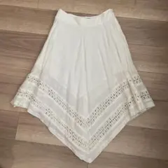BANANA REPUBLIC レーススカート 00 ホワイト