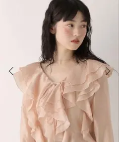 【新品タグ付き】Heather ラッフルリボンブラウス フリル ピンク